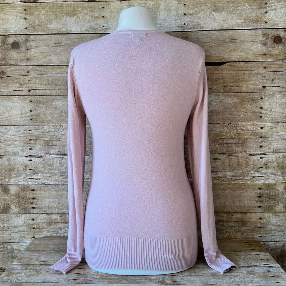 Debut Womens Long Sleeve Button Front Crewneck Cardigan Sweater Pink Size L - Picture 5 of 7